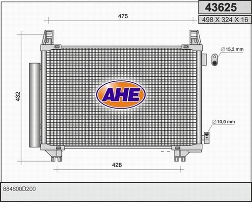 AHE 43625 - Конденсатор кондиционера autosila-amz.com