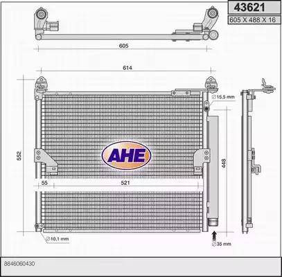 AHE 43621 - Конденсатор кондиционера autosila-amz.com