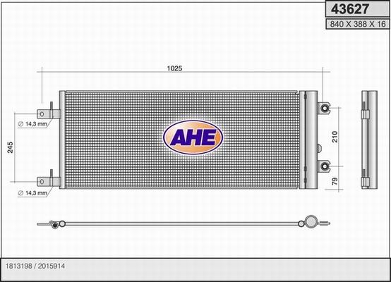 AHE 43627 - Конденсатор кондиционера autosila-amz.com