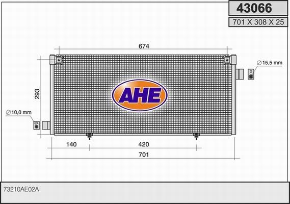 AHE 43066 - Конденсатор кондиционера autosila-amz.com