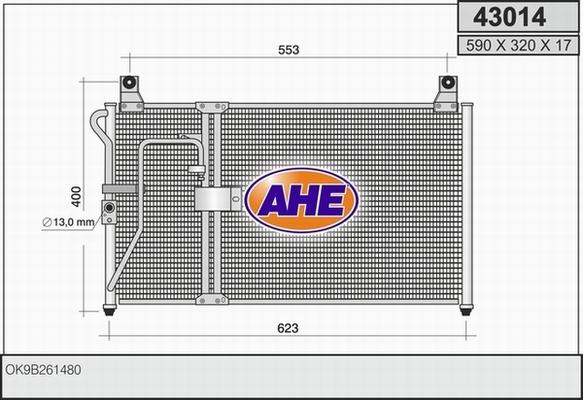 AHE 43014 - Конденсатор кондиционера autosila-amz.com
