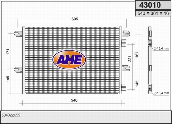 AHE 43010 - Конденсатор кондиционера autosila-amz.com