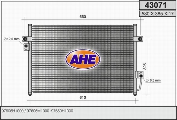 AHE 43071 - Конденсатор кондиционера autosila-amz.com