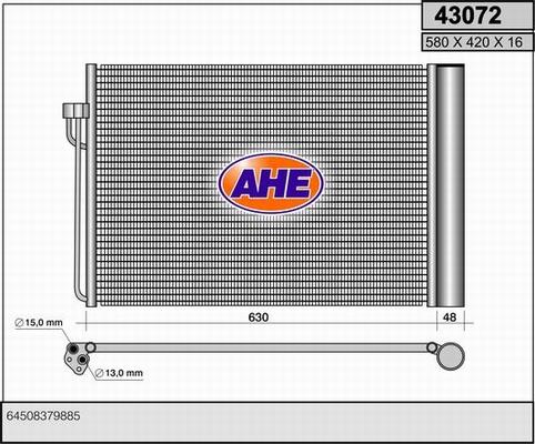 AHE 43072 - Конденсатор кондиционера autosila-amz.com