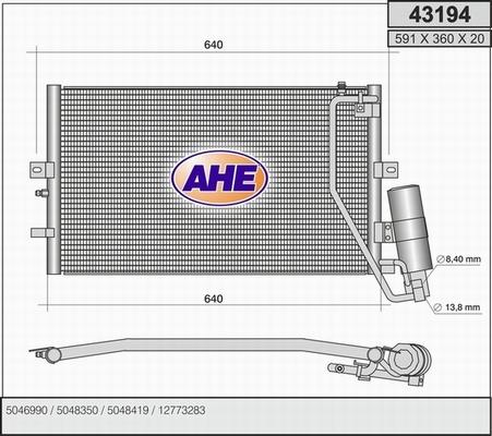 AHE 43194 - Конденсатор кондиционера autosila-amz.com