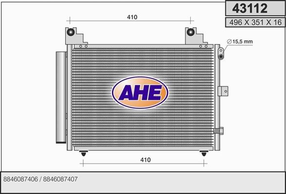 AHE 43112 - Конденсатор кондиционера autosila-amz.com