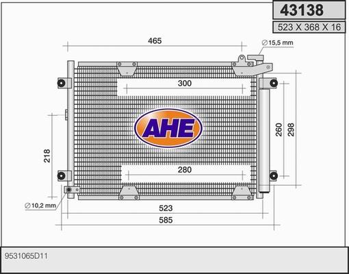 AHE 43138 - Конденсатор кондиционера autosila-amz.com