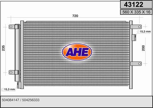 AHE 43122 - Конденсатор кондиционера autosila-amz.com