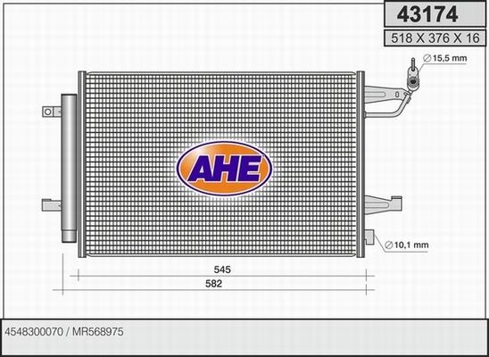 AHE 43174 - Конденсатор кондиционера autosila-amz.com