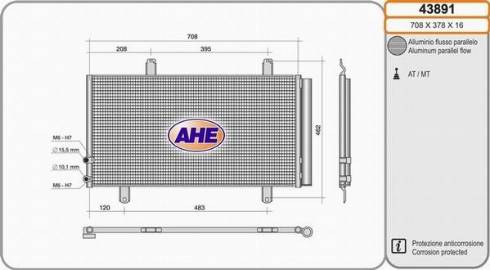 AHE 43891 - Конденсатор кондиционера autosila-amz.com