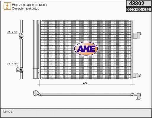 AHE 43802 - Конденсатор кондиционера autosila-amz.com