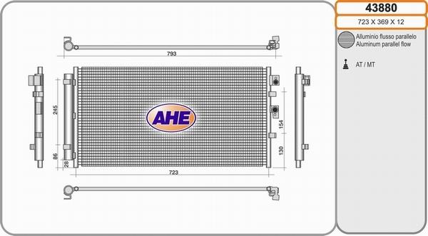AHE 43880 - Конденсатор кондиционера autosila-amz.com