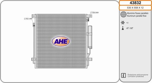 AHE 43832 - Конденсатор кондиционера autosila-amz.com