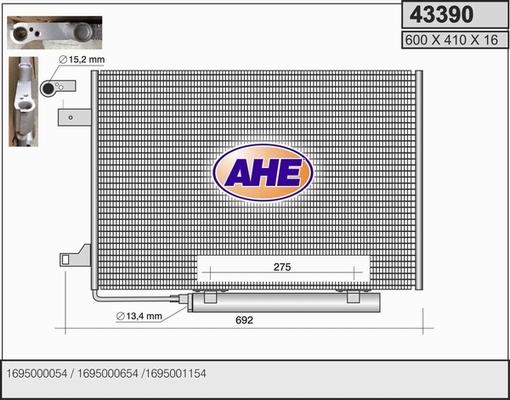 AHE 43390 - Конденсатор кондиционера autosila-amz.com