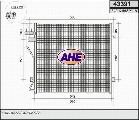 AHE 43391 - Конденсатор кондиционера autosila-amz.com