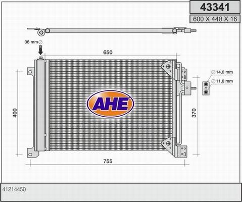 AHE 43341 - Конденсатор кондиционера autosila-amz.com
