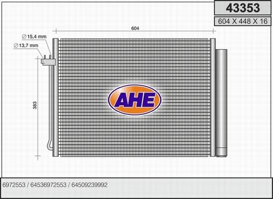 AHE 43353 - Конденсатор кондиционера autosila-amz.com