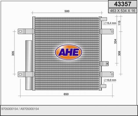 AHE 43357 - Конденсатор кондиционера autosila-amz.com