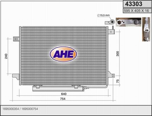 AHE 43303 - Конденсатор кондиционера autosila-amz.com