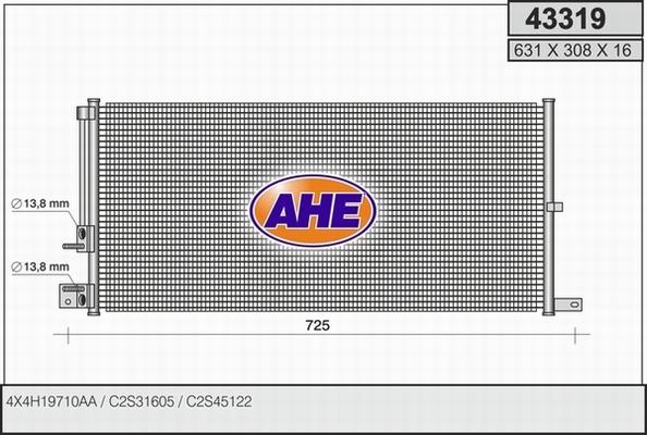 AHE 43319 - Конденсатор кондиционера autosila-amz.com
