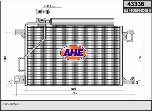 AHE 43336 - Конденсатор кондиционера autosila-amz.com