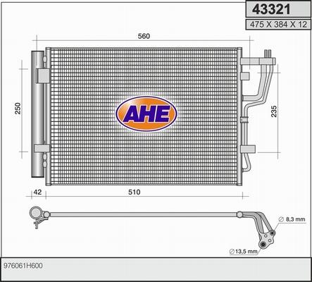 AHE 43321 - Конденсатор кондиционера autosila-amz.com