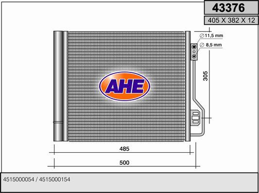 AHE 43376 - Конденсатор кондиционера autosila-amz.com