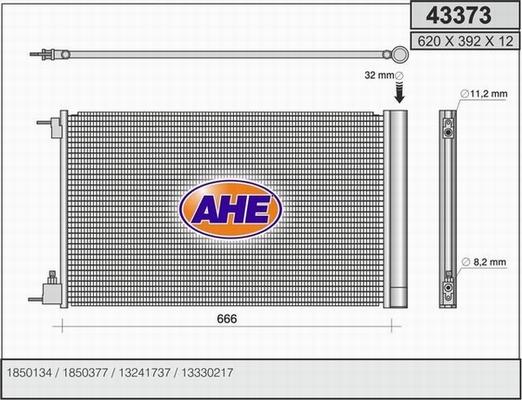 AHE 43373 - Конденсатор кондиционера autosila-amz.com