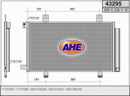 AHE 43295 - Конденсатор кондиционера autosila-amz.com