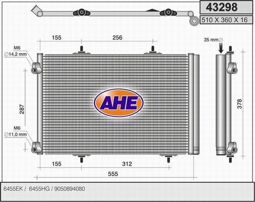 AHE 43298 - Конденсатор кондиционера autosila-amz.com