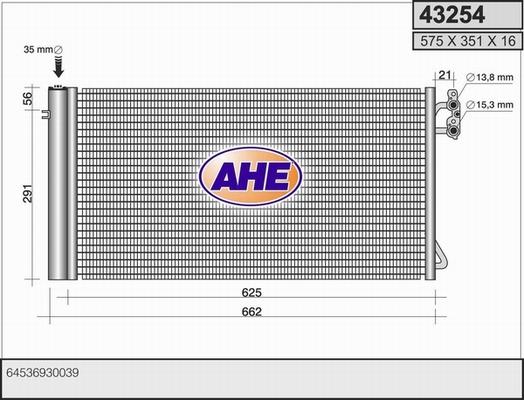 AHE 43254 - Конденсатор кондиционера autosila-amz.com