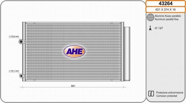 AHE 43264 - Конденсатор кондиционера autosila-amz.com