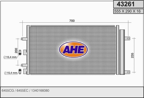 AHE 43261 - Конденсатор кондиционера autosila-amz.com