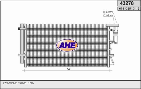 AHE 43278 - Конденсатор кондиционера autosila-amz.com