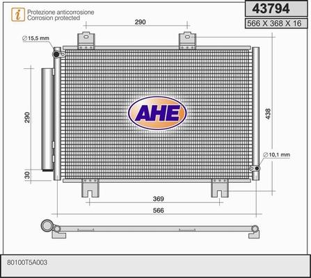 AHE 43794 - Конденсатор кондиционера autosila-amz.com