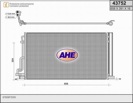 AHE 43752 - Конденсатор кондиционера autosila-amz.com