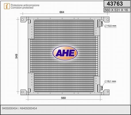AHE 43763 - Конденсатор кондиционера autosila-amz.com