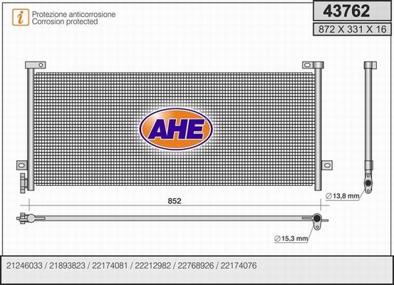 AHE 43762 - Конденсатор кондиционера autosila-amz.com