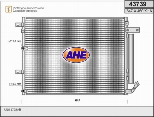 AHE 43739 - Конденсатор кондиционера autosila-amz.com