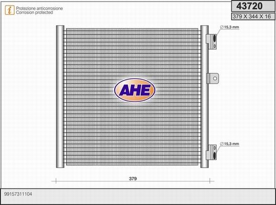 AHE 43720 - Конденсатор кондиционера autosila-amz.com