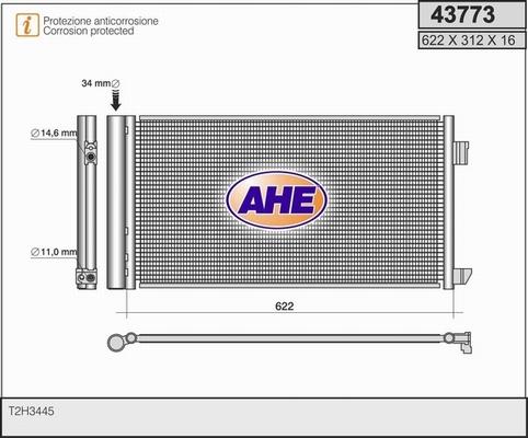 AHE 43773 - Конденсатор кондиционера autosila-amz.com