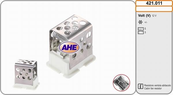 AHE 421.011 - Дополнительный резистор, электромотор - вентилятор радиатора autosila-amz.com