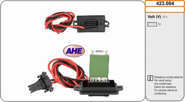 AHE 423.004 - Дополнительный резистор, электромотор - вентилятор радиатора autosila-amz.com