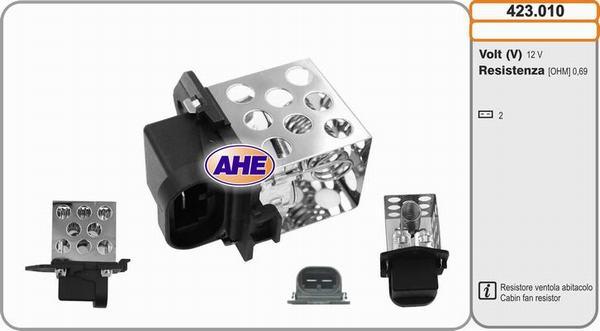 AHE 423.010 - Дополнительный резистор, электромотор - вентилятор радиатора autosila-amz.com