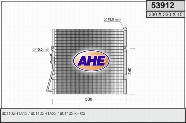 AHE 53912 - Конденсатор кондиционера autosila-amz.com