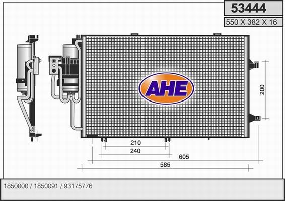 AHE 53444 - Конденсатор кондиционера autosila-amz.com