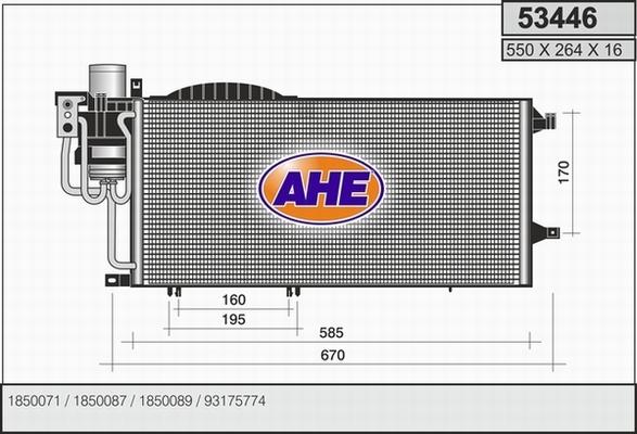 AHE 53446 - Конденсатор кондиционера autosila-amz.com