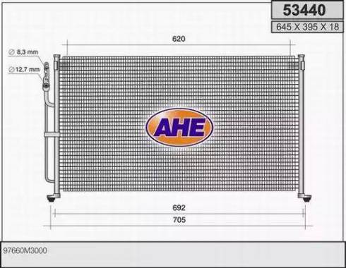 AHE 53440 - Конденсатор кондиционера autosila-amz.com