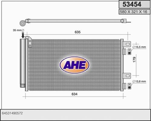 AHE 53454 - Конденсатор кондиционера autosila-amz.com