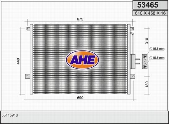 AHE 53465 - Конденсатор кондиционера autosila-amz.com